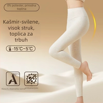 Ženske termo tajice s flis podstavom, visokim pojasom, dvostruki sloj, antibakterijske, izuzetno tople