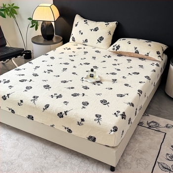 Navlaka za madrac s elastičnim rubom od pliša zeca – jednobojna boja, kviliranje, reaktivni tisak i bojanje