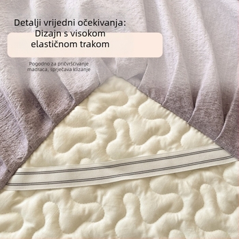 Pamukna quiltana rub kreveta za krevet 1,5 m, cvjetni uzorak, reactive tisk, protuklizni, otporan na prljavštinu, trodijelni set