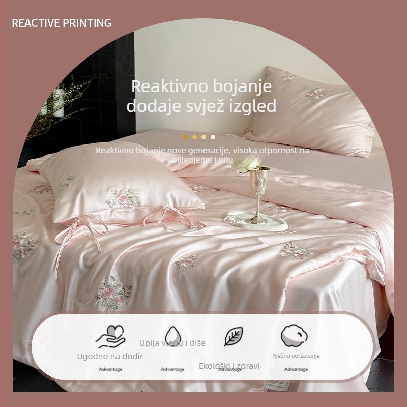 Ljetna deka od Lyocell-a, antibakterijsko punjenje, izvezeni materijal, reaktivno ispisivanje i bojanje, težina 1,25–1,5 kg