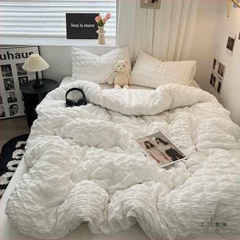 Četverodijelni set navlaka za pokrivač – Korejski stil, svileno cvjetni uzorak 69850, reaktivni otisak