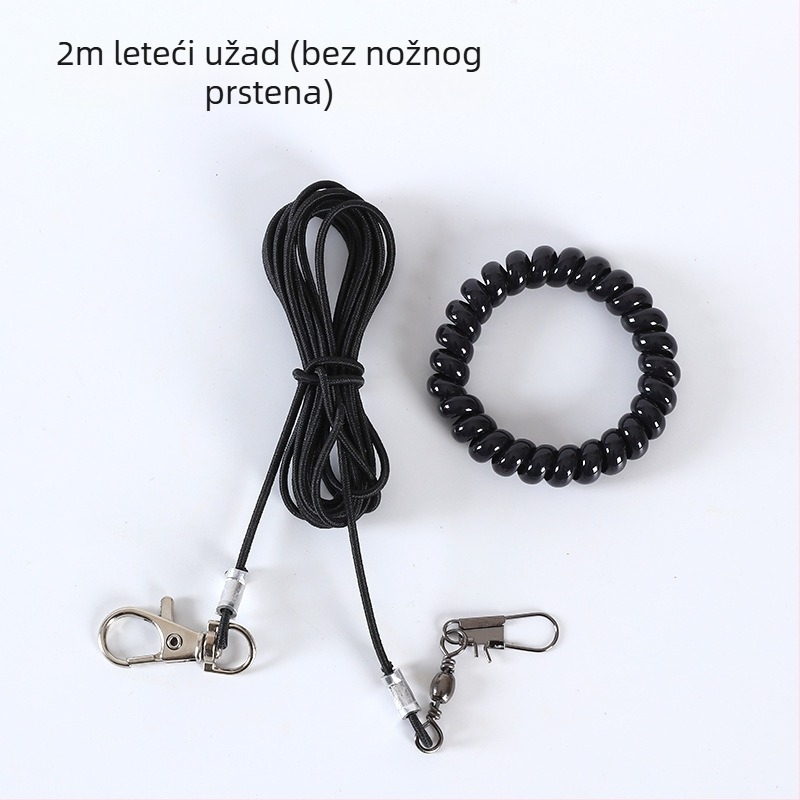 Papiga ultralako elastično trenirajući konopac za let, s prstenom za stopalo, lancem za stopalo i setom za vrat