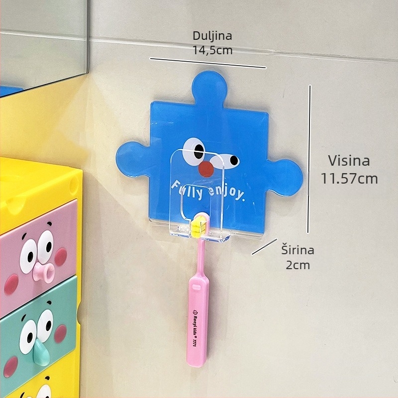 Držač za četkicu za zube sa vakuumskim nosačem na zid i prostorom za čašu za ispiranje usta, akril