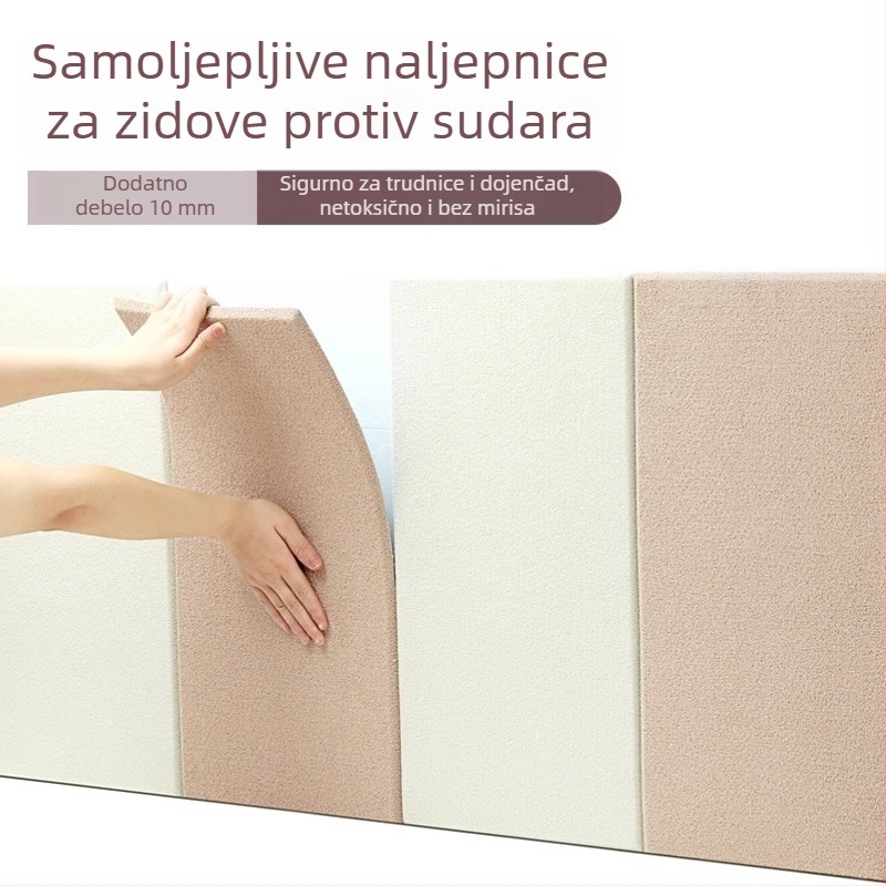 Trodimenzionalni zidni panel od XPE pjene sa samoljepljivim zaštitnim naslonom za spavaću sobu, 1 komad
