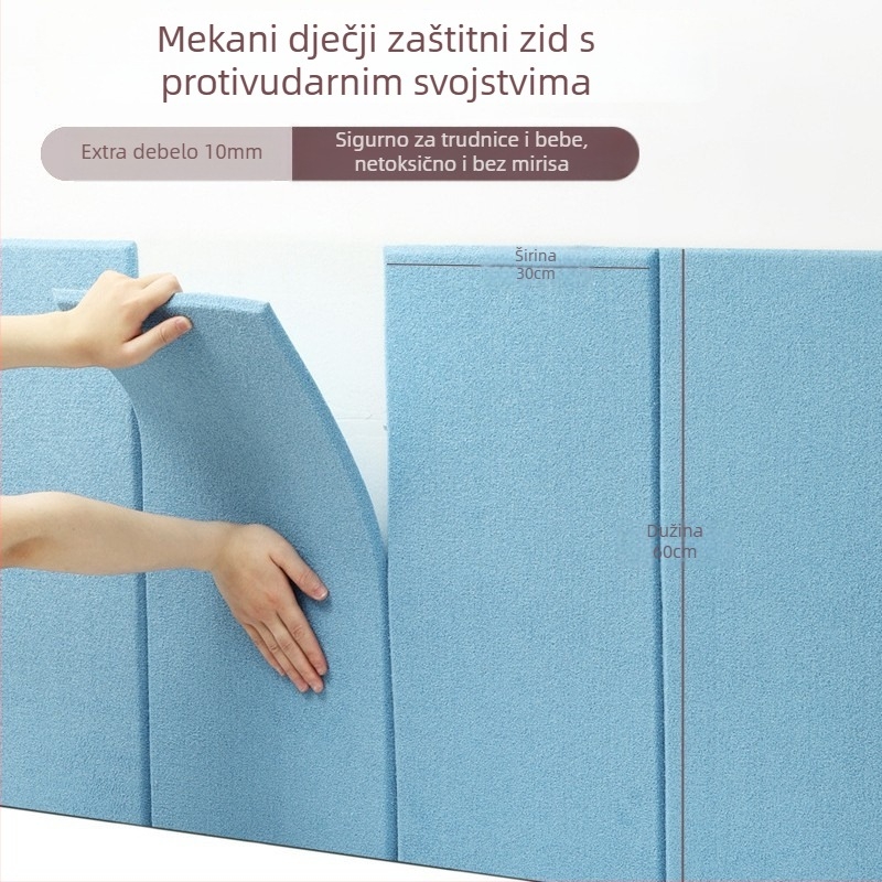 Trodimenzionalni zidni panel od XPE pjene sa samoljepljivim zaštitnim naslonom za spavaću sobu, 1 komad