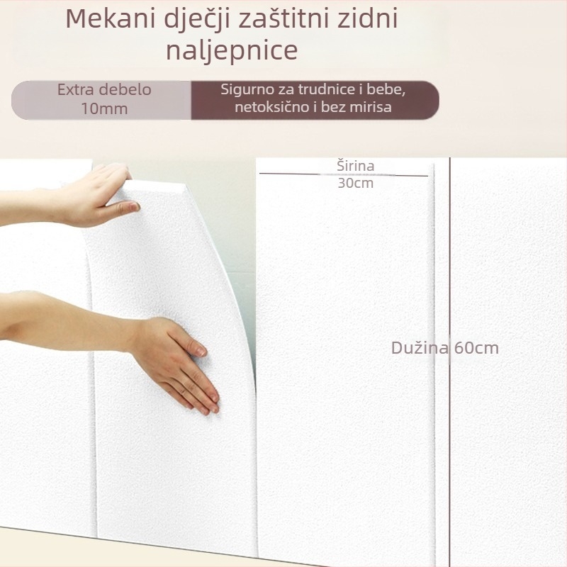 Trodimenzionalni zidni panel od XPE pjene sa samoljepljivim zaštitnim naslonom za spavaću sobu, 1 komad