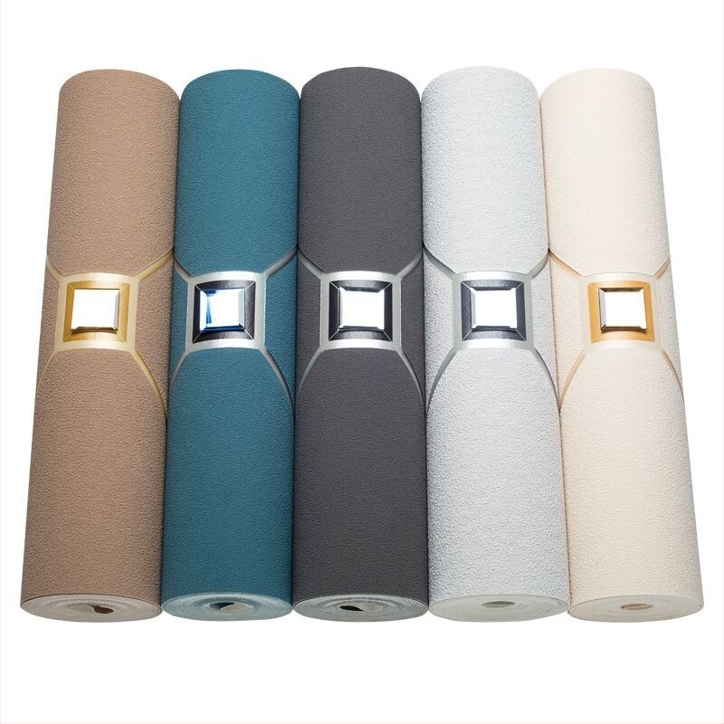 Paper Luxury Netkano vlakno za pozadinu televizora, tapeta s dijamantnim uzorkom, materijal za zid, stil laganog luksuza