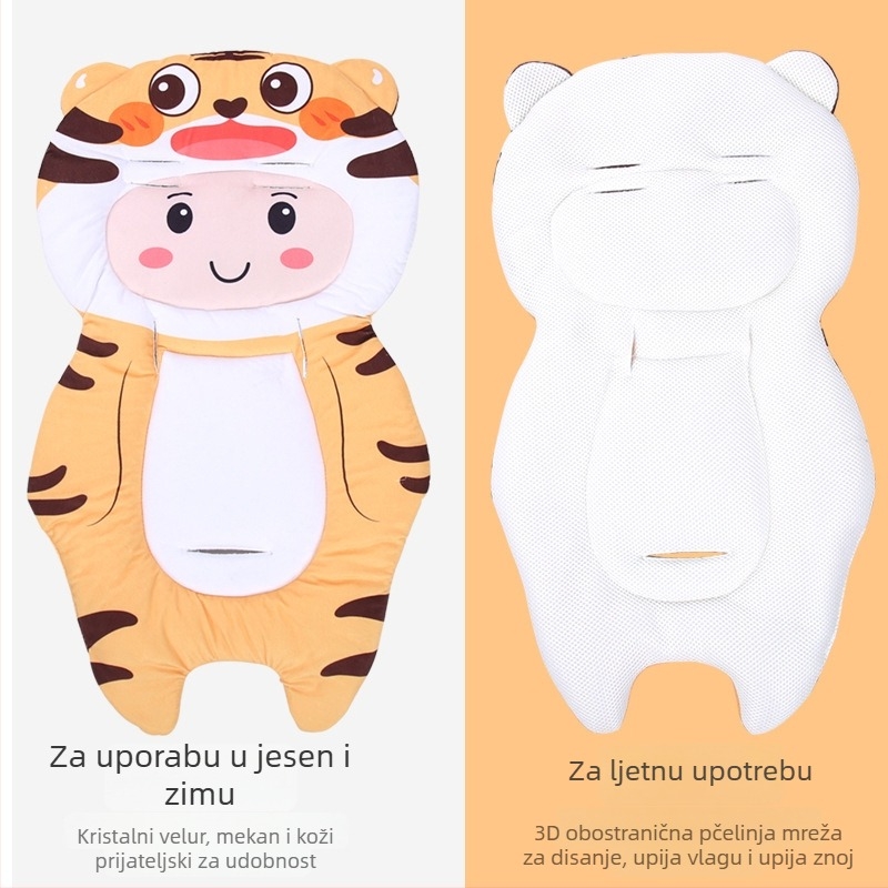 Bean podložak za dječji kolica od kristalnog velura, univerzalna podloga za dječji stolac, mogućnost personalizacije