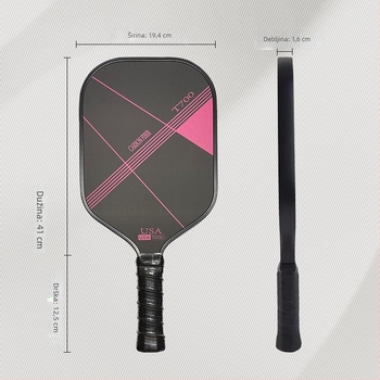 Raketa pickleball za natjecanja – T700 karbonska vlakna, mat završni sloj, težina 235 g, brend Meichang Sporting Goods