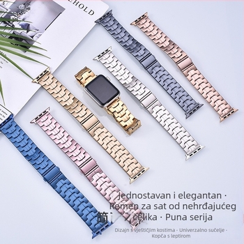 Čelična narukvica za Apple Watch s dizajnom Iron Man i rubom s tri perle, 22 mm