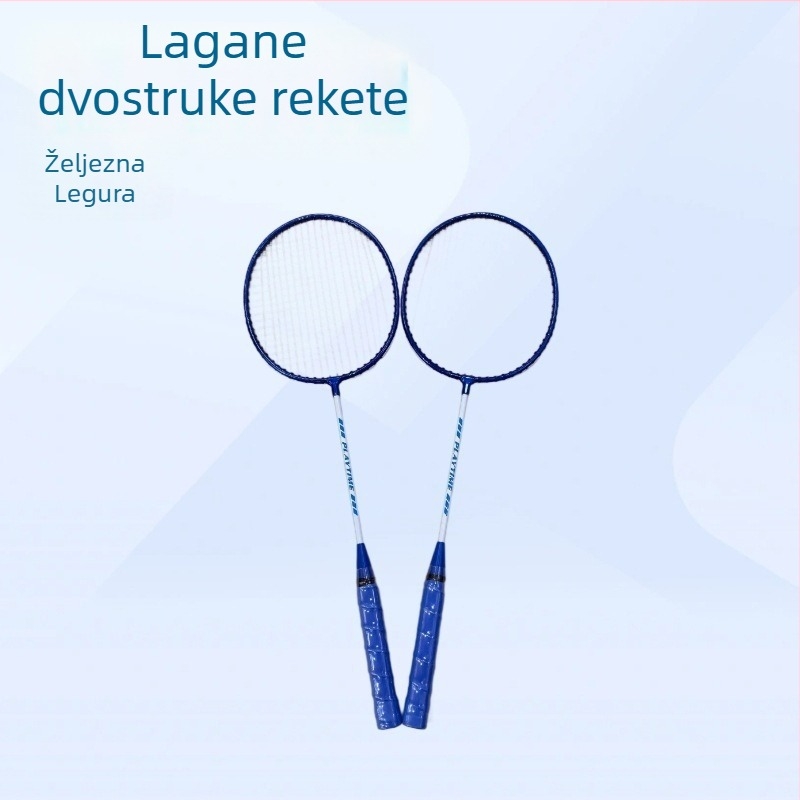 Raketa za badminton za početnike, lagana konstrukcija od željeznog legura, podijeljeni dizajn, težina 90–94 g, drška G5, najlon strune