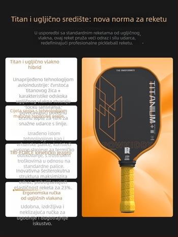 Devils pickleball reketa – karbonska vlakna, 230 g, kompletan set