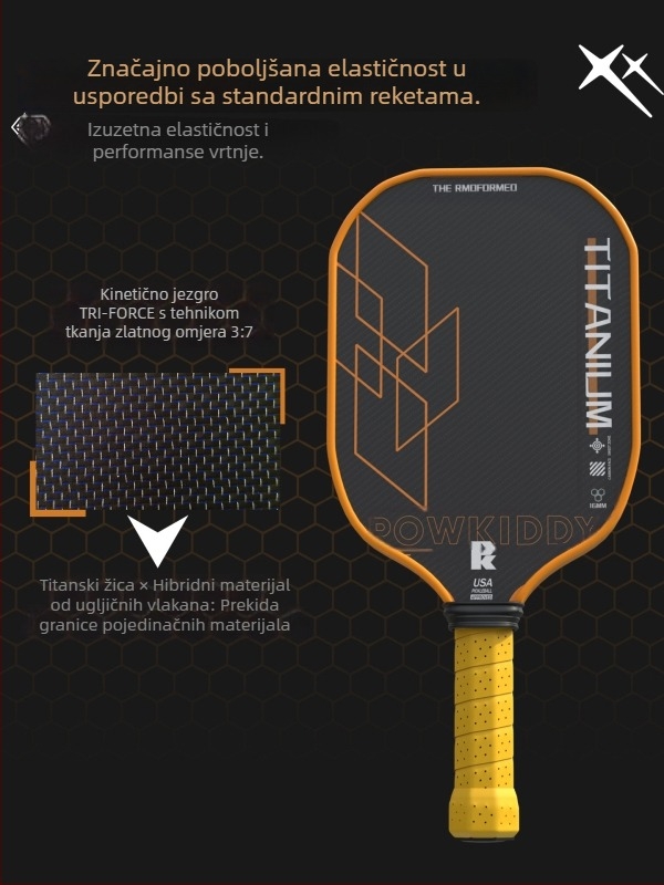 Devils pickleball reketa – karbonska vlakna, 230 g, kompletan set