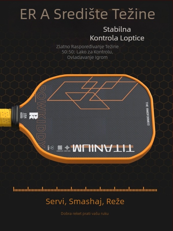 Devils pickleball reketa – karbonska vlakna, 230 g, kompletan set