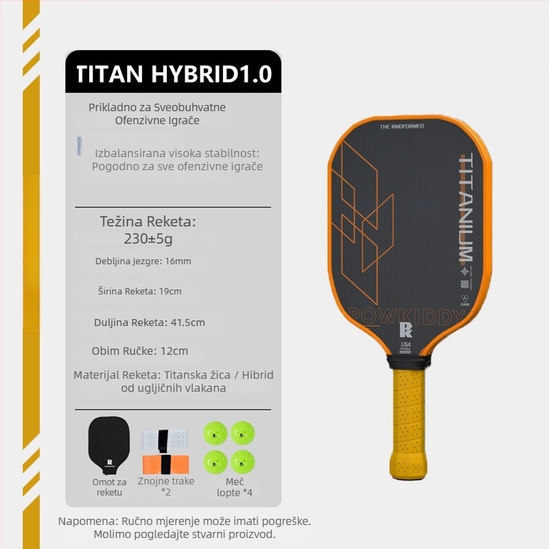 Devils pickleball reketa – karbonska vlakna, 230 g, kompletan set