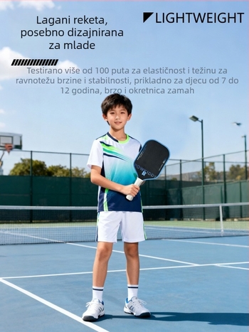 Davis pickleball paddle, T700 karbonska vlakna, težina 205±5 g, tekstura saćaste površine
