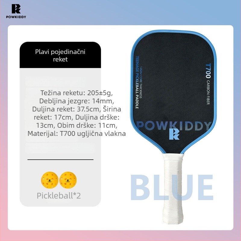 Davis pickleball paddle, T700 karbonska vlakna, težina 205±5 g, tekstura saćaste površine