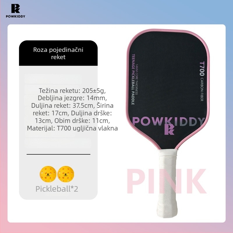 Davis pickleball paddle, T700 karbonska vlakna, težina 205±5 g, tekstura saćaste površine