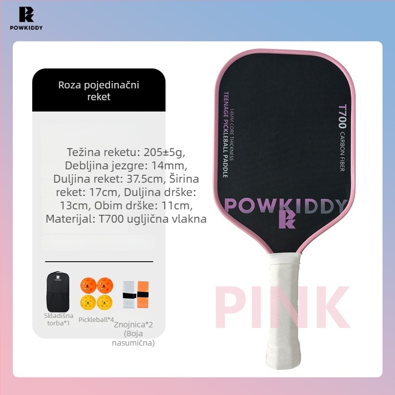 Davis pickleball paddle, T700 karbonska vlakna, težina 205±5 g, tekstura saćaste površine