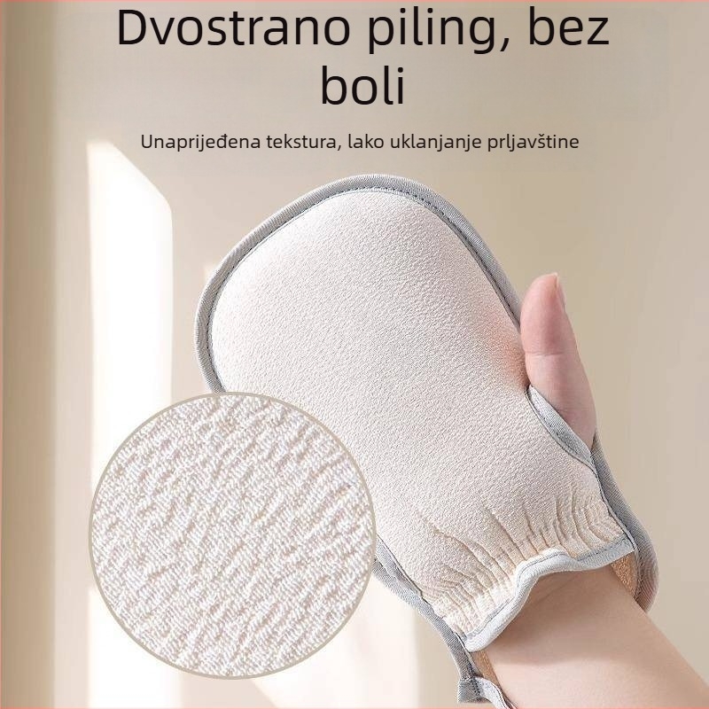 Rukavice za kupanje za žene – eksfolijacijske s grubim zrncima, prozračne, ojačane, od poliester vlakana