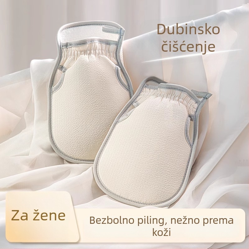 Rukavice za kupanje za žene – eksfolijacijske s grubim zrncima, prozračne, ojačane, od poliester vlakana