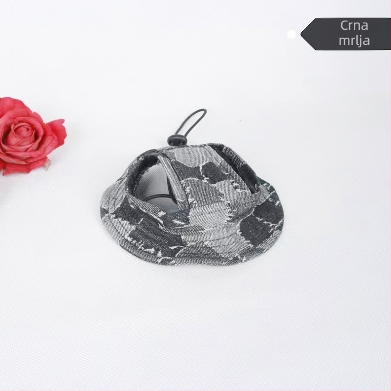 Šešir za sunce za kućne ljubimce s otvorenim ušima – ribarski stil, pamuk, reljef, proljeće, ležerno