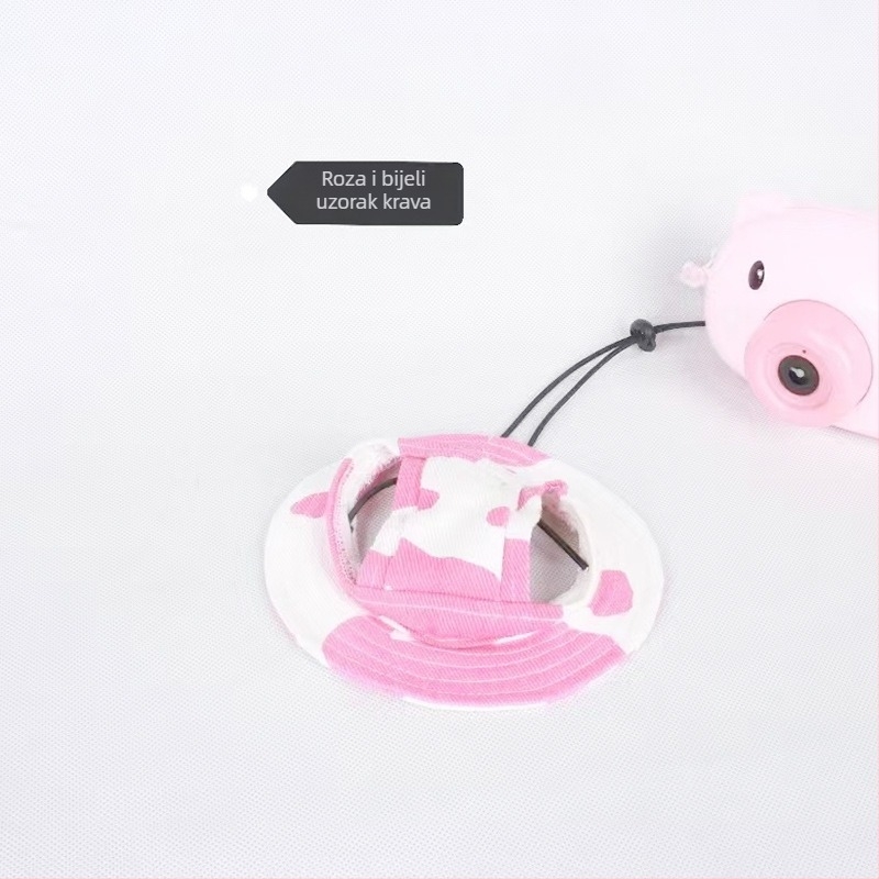 Šešir za sunce za kućne ljubimce s otvorenim ušima – ribarski stil, pamuk, reljef, proljeće, ležerno