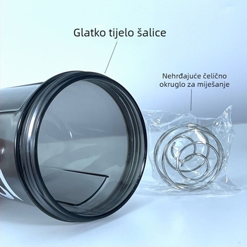 PC shaker čaša, cilindrična, jednostruka, s kuglicom za miješanje i tiskanim logom