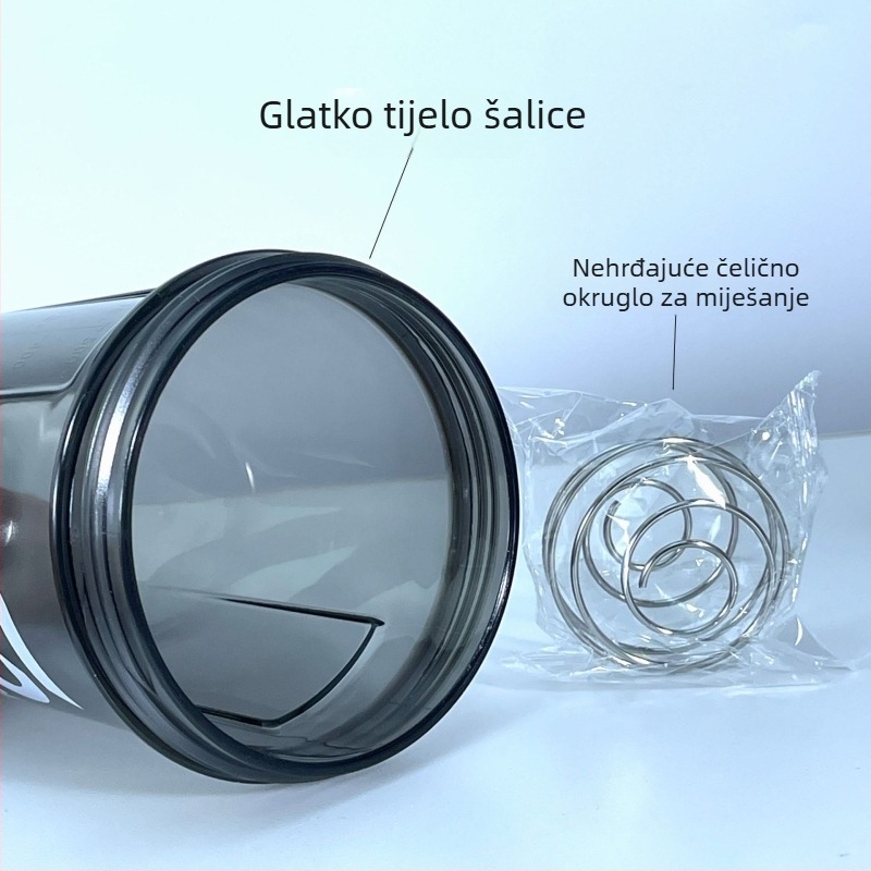 PC shaker čaša, cilindrična, jednostruka, s kuglicom za miješanje i tiskanim logom