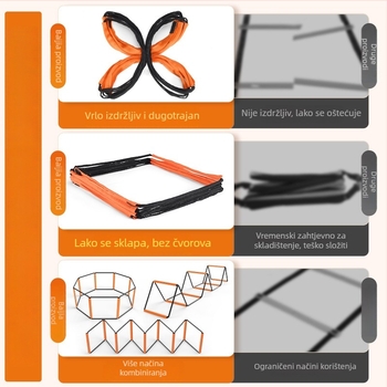 Trening alat: višefunkcijska sklopiva agility ljestvica, čelična konstrukcija, pogodna za nogomet, Roneng