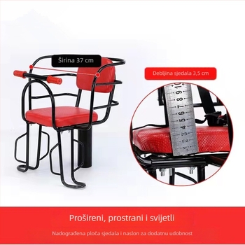 Stražnje dječje sjedalo za bicikl, metalni okvir, branda Smooth Travel, pogodno za djecu