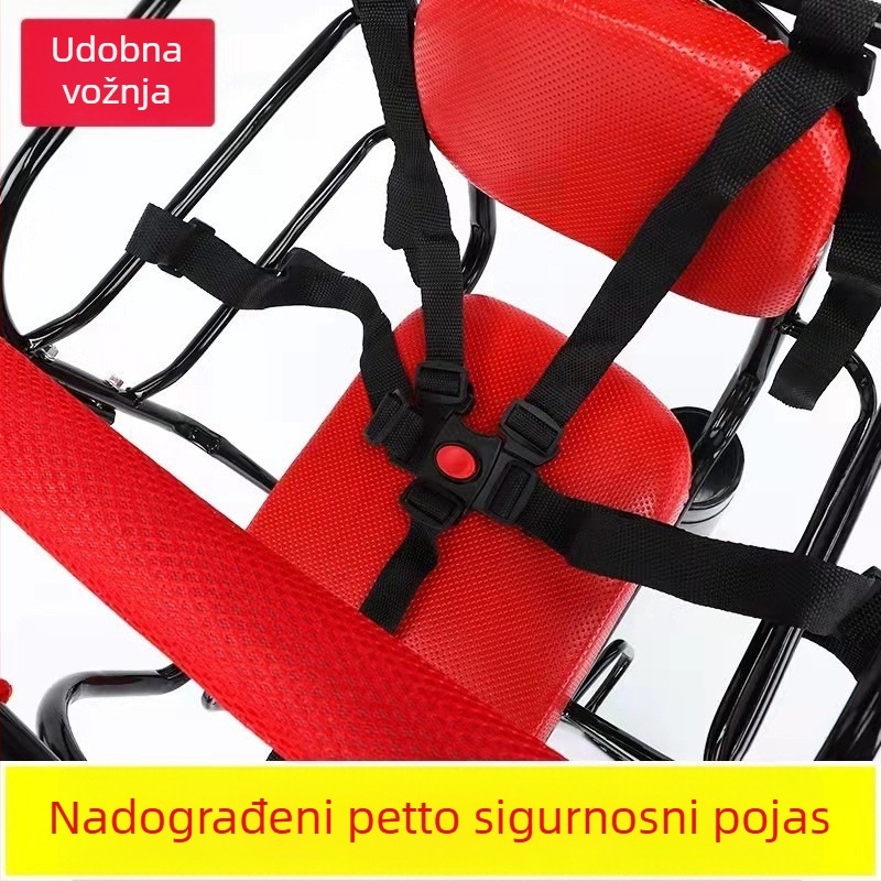 Stražnje dječje sjedalo za bicikl, metalni okvir, branda Smooth Travel, pogodno za djecu