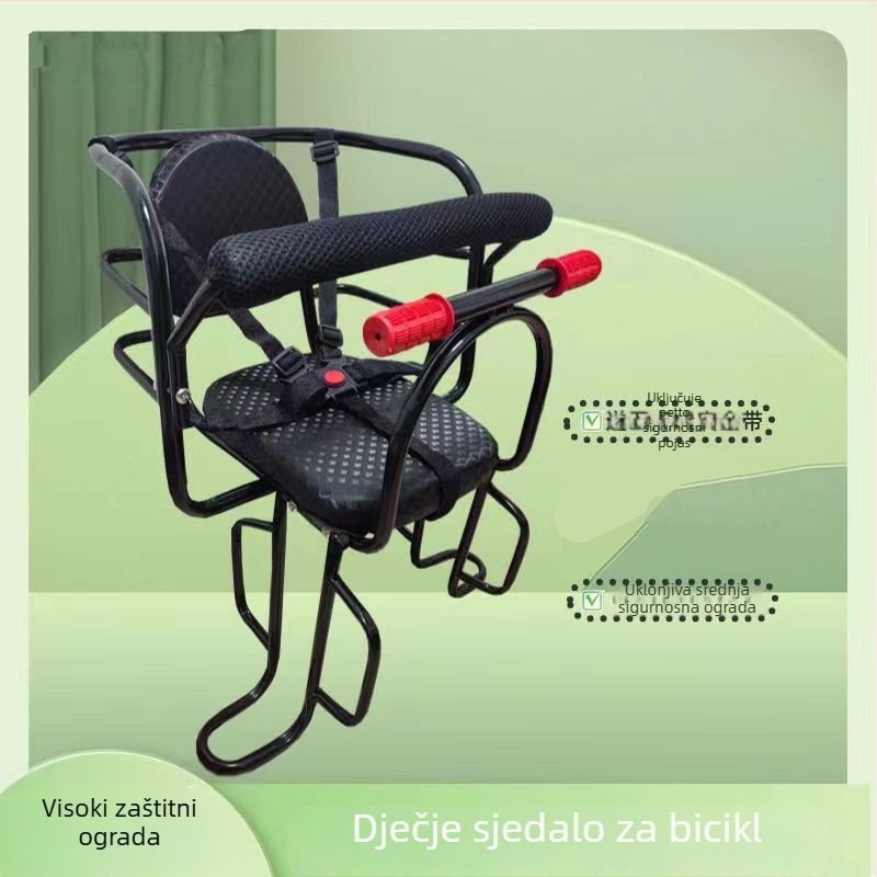 Stražnje dječje sjedalo za bicikl, metalni okvir, branda Smooth Travel, pogodno za djecu
