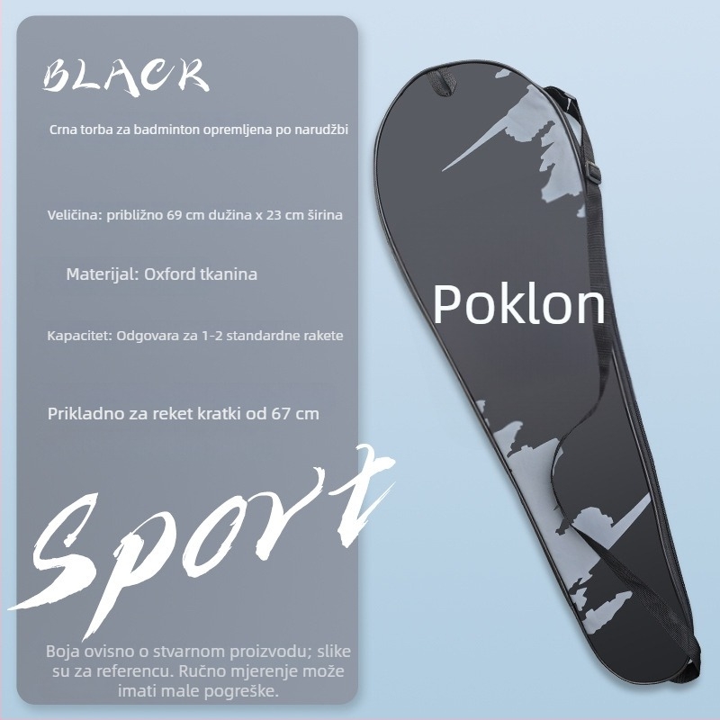 Torba za badminton i teniske rekete, vodootporan Oxford materijal, trostruki čvrsti odjeljak, jednoručni remen, prilagođeni logotip, brenda Brother