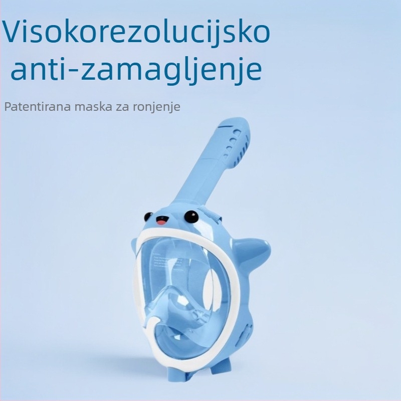 Thenice Dječja maska za ronjenje s potpuno suhim dizajnom, HD leće protiv zamagljivanja, za snorkeling — Materijal: polikarbonat i tekući silikon