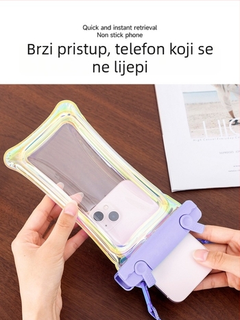 TPU vodootporna futrola za telefon s laserskim šarenim dizajnom, dodirnim zaslonom i nafuknim plutajućim zračnim jastukom