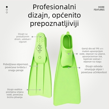 Silikonske kratke plivačke peraje za slobodni stil, Luckyfish marka, materijal PP+TPE, pogodno za djecu i odrasle, profesionalni trening plivanja