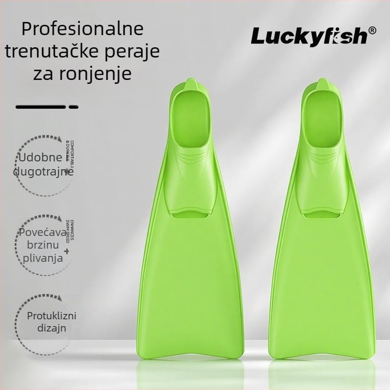 Silikonske kratke plivačke peraje za slobodni stil, Luckyfish marka, materijal PP+TPE, pogodno za djecu i odrasle, profesionalni trening plivanja