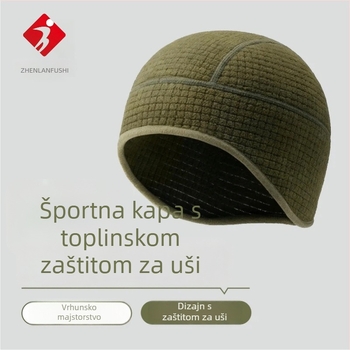Unisex kapa s flis podstavom, vjetrootporna za outdoor biciklizam i trčanje, s mrežastim uzorkom