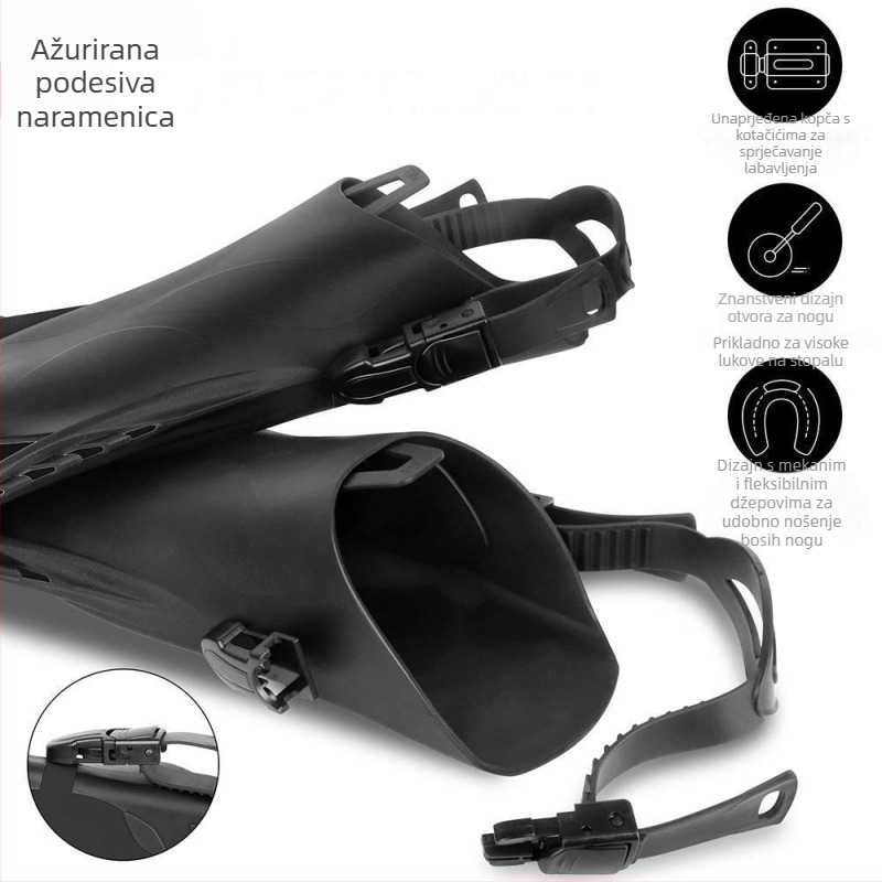 Podesive potaparske peraje za odrasle – za ronjenje i snorkeling, materijal TPR+PP, prilagodljivo, podržava privatne marke