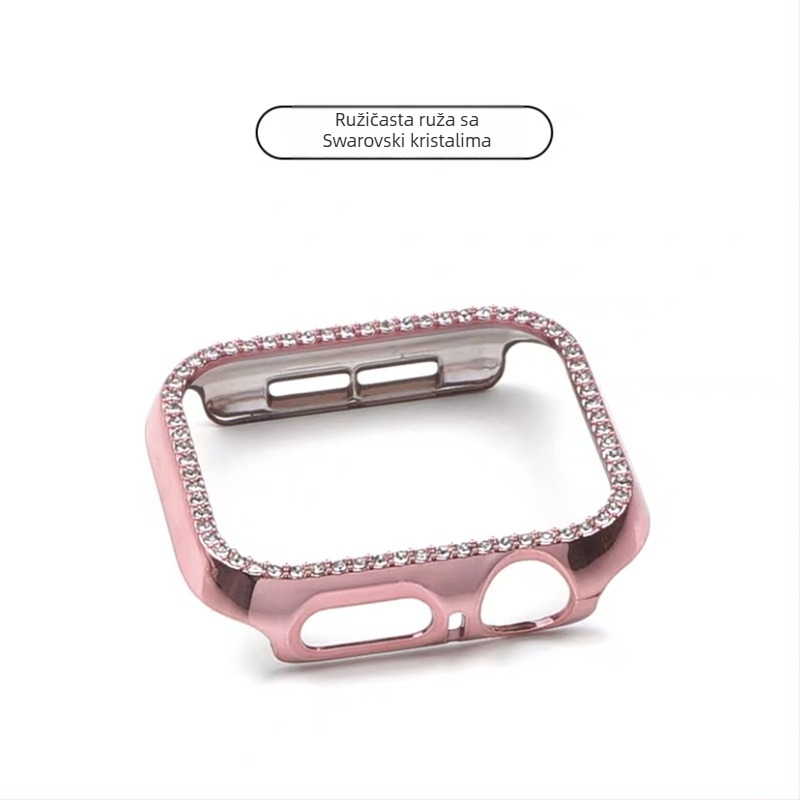 Za Apple Watch S10 seriju — sveobuhvatna zaštitna kutija s tvrdom zaštitnom folijom za zaslon, dijamantni ukras, PC materijal, 360° zaštita