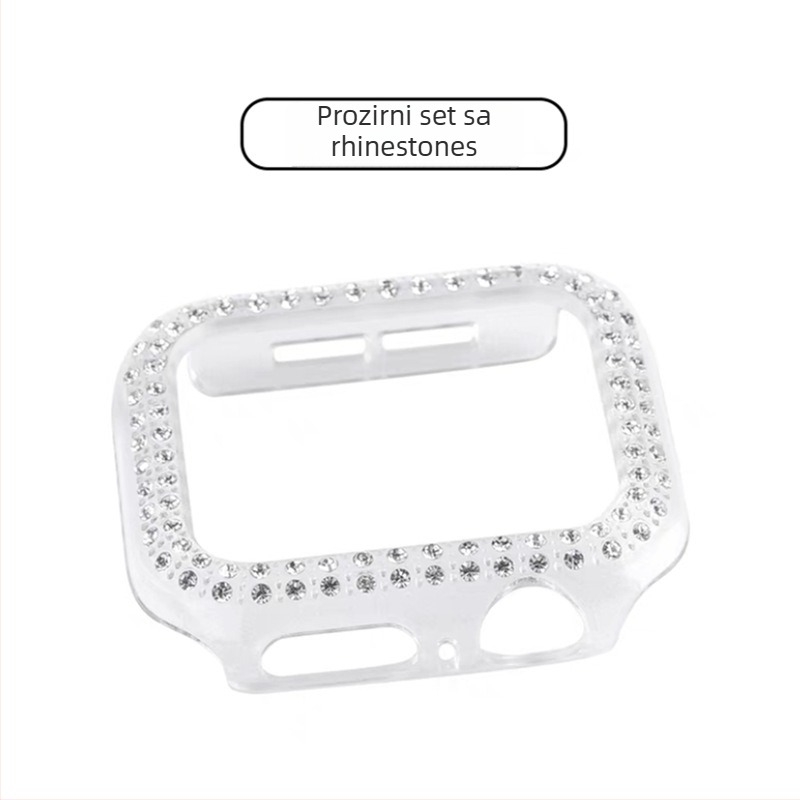 Za Apple Watch S10 seriju — sveobuhvatna zaštitna kutija s tvrdom zaštitnom folijom za zaslon, dijamantni ukras, PC materijal, 360° zaštita