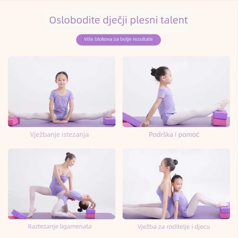 Blok za jogu visoke gustoće za studio – podrška dječjoj plesnoj vježbi i istezanju nogu