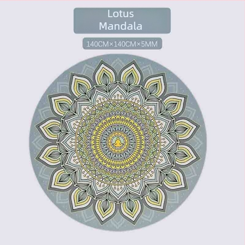 Velika kružna joga prostirka za meditaciju, debljina 5 mm, protuklizna