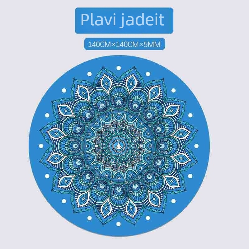 Velika kružna joga prostirka za meditaciju, debljina 5 mm, protuklizna