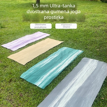 Joga podloga od gume, 1,5 mm, protuklizna, ultra tanka, sklopiva, prijenosna za kućnu upotrebu