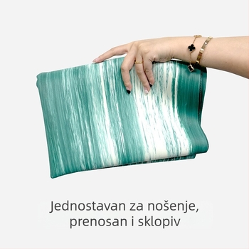 Joga podloga od gume, 1,5 mm, protuklizna, ultra tanka, sklopiva, prijenosna za kućnu upotrebu