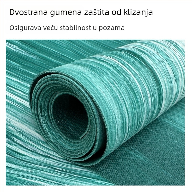 Joga podloga od gume, 1,5 mm, protuklizna, ultra tanka, sklopiva, prijenosna za kućnu upotrebu