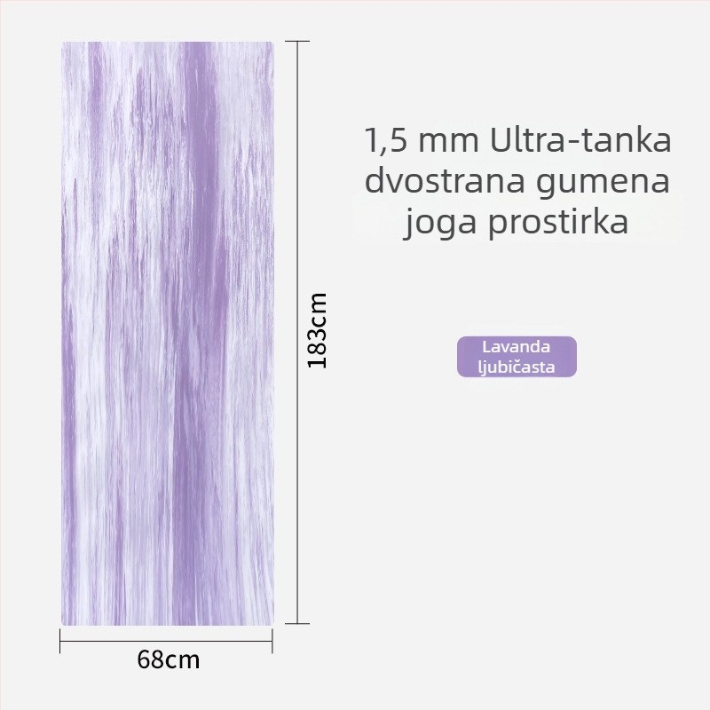Joga podloga od gume, 1,5 mm, protuklizna, ultra tanka, sklopiva, prijenosna za kućnu upotrebu