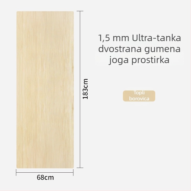 Joga podloga od gume, 1,5 mm, protuklizna, ultra tanka, sklopiva, prijenosna za kućnu upotrebu